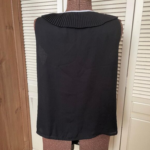 Toby & Olive Sleeveless Blouse Top Women’s XL Fully Lined Pleated Collar - Picture 5 of 12